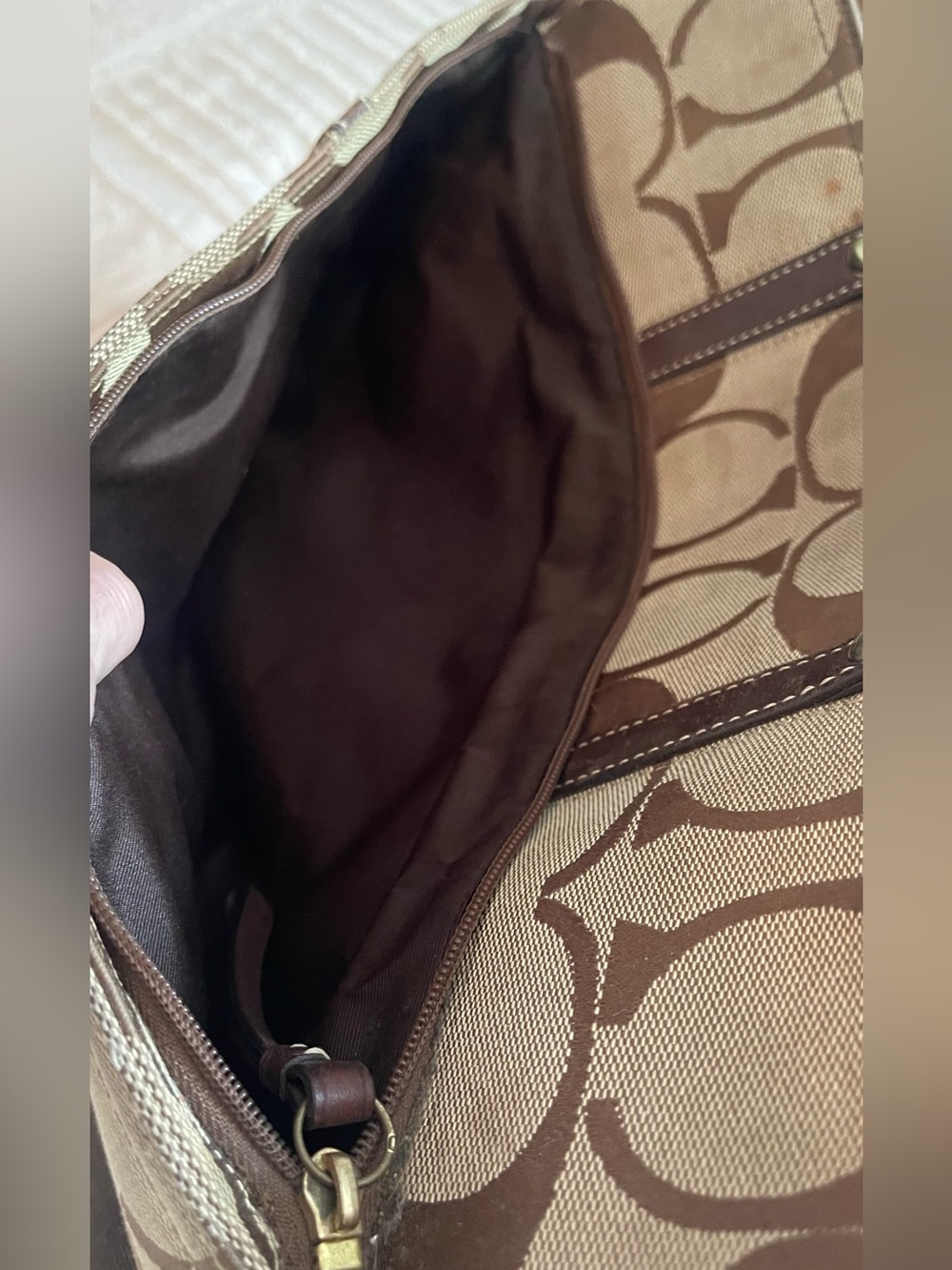 Coach Signature Canvas and Leather Tote Bag in Brown - Picture 5 of 14
